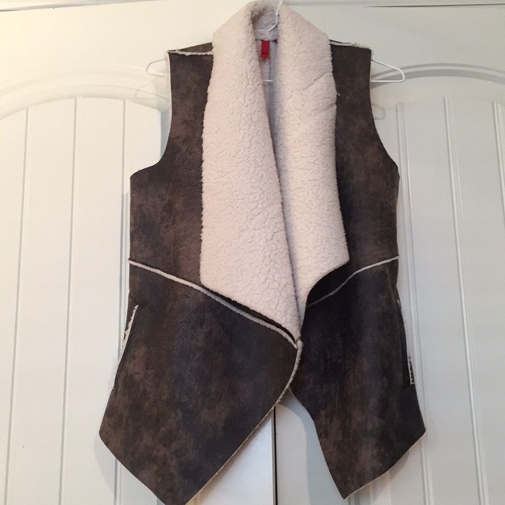 Shearling & vegan leather vest